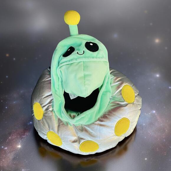 PetSmart Thrills & Chills Alien UFO Dog Costume Headpiece Halloween Green L/XL - Picture 8 of 8